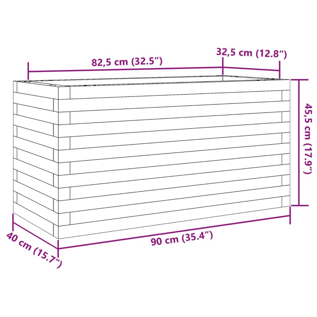 Garden Planter 90x40x45.5 cm Solid Wood Pine