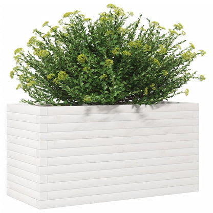 Garden Planter White 90x40x45.5 cm Solid Wood Pine