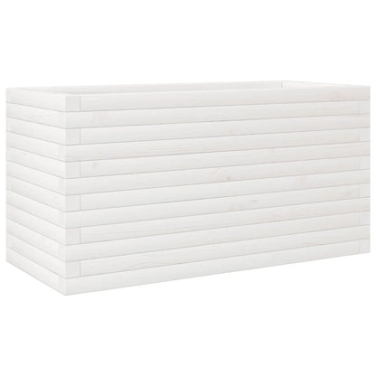 Garden Planter White 90x40x45.5 cm Solid Wood Pine