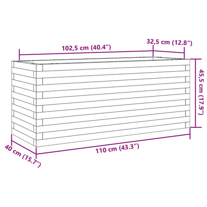 Garden Planter Wax Brown 110x40x45.5 cm Solid Wood Pine