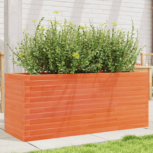 Garden Planter Wax Brown 110x40x45.5 cm Solid Wood Pine