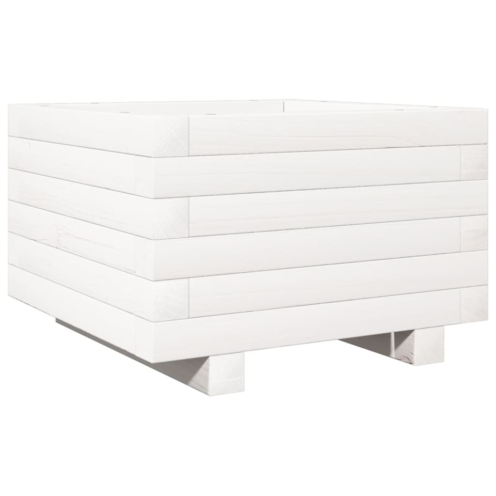 Garden Planter White 40x40x26.5 cm Solid Wood Pine