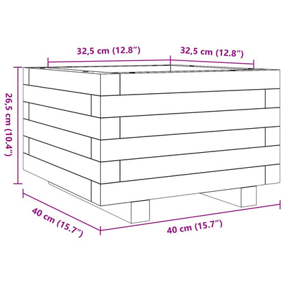 Garden Planter Wax Brown 40x40x26.5 cm Solid Wood Pine