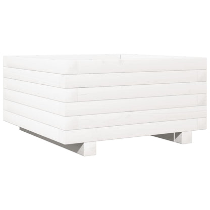 Garden Planter White 50x50x26.5 cm Solid Wood Pine