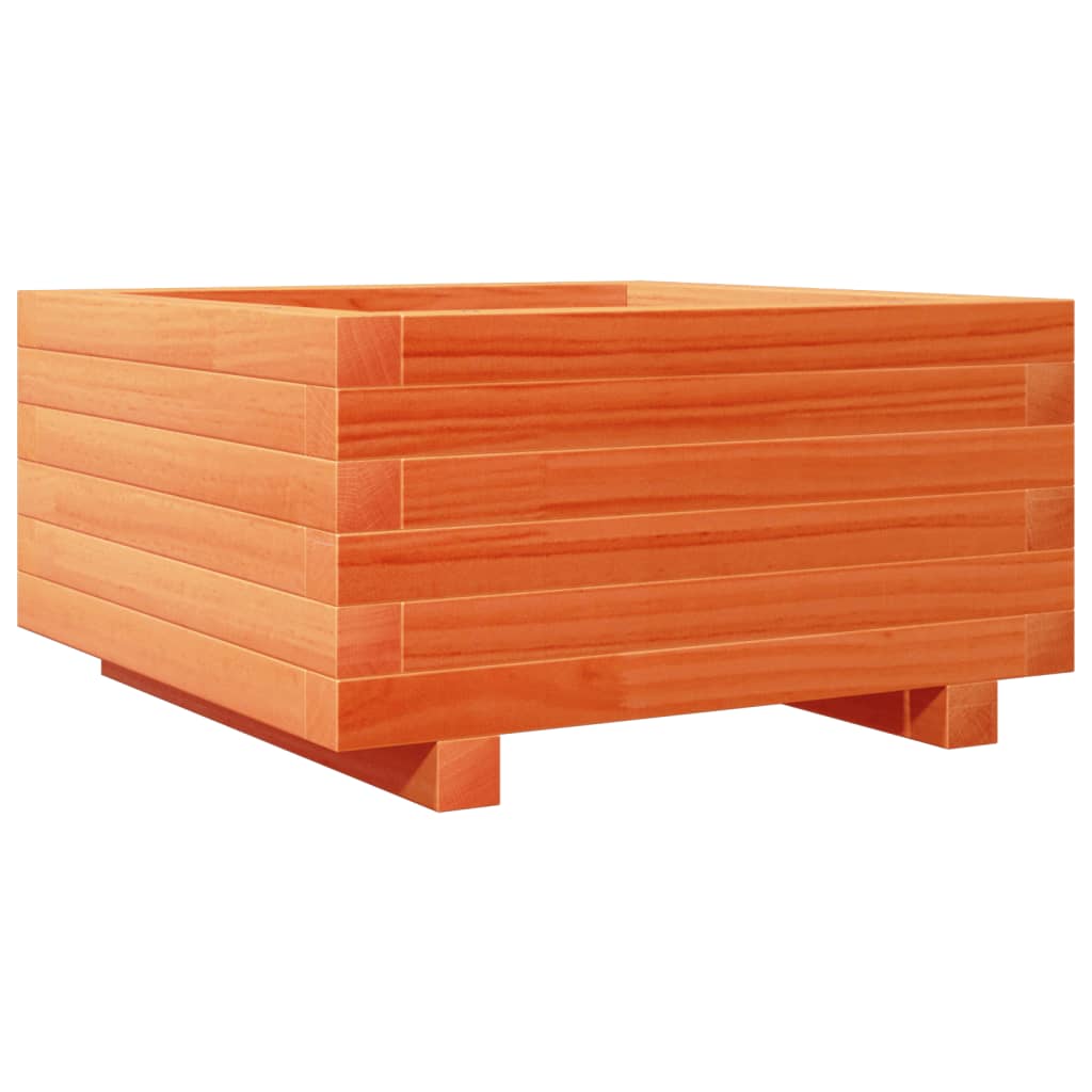 Garden Planter Wax Brown 50x50x26.5 cm Solid Wood Pine