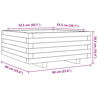 Garden Planter 60x60x26.5 cm Solid Wood Pine