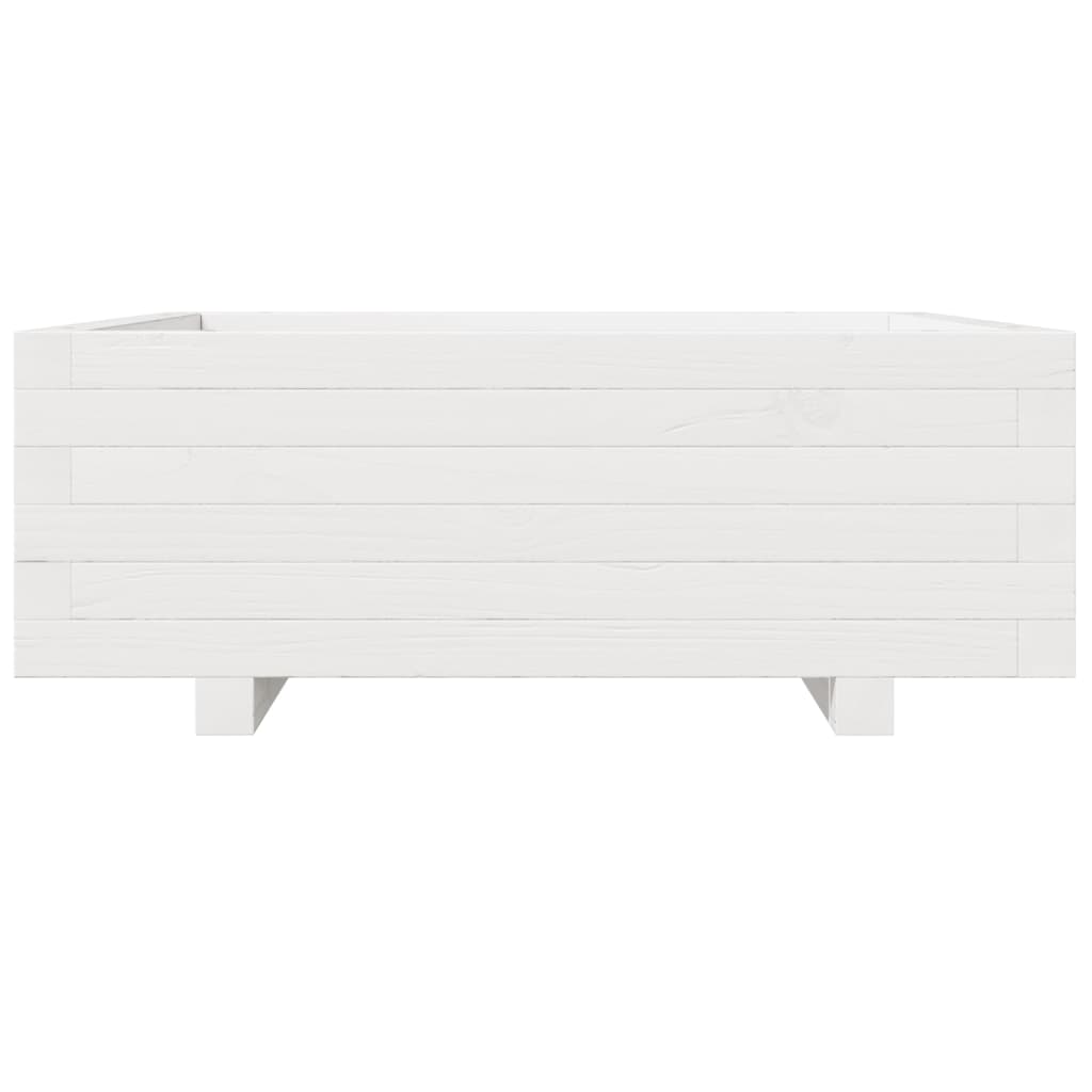 Garden Planter White 70x70x26.5 cm Solid Wood Pine