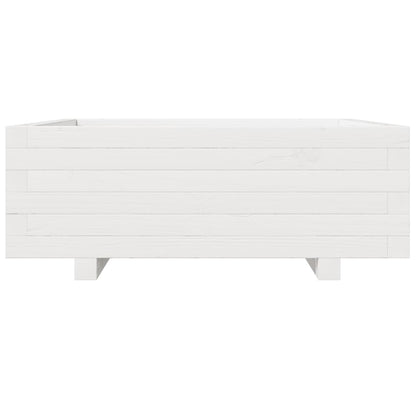 Garden Planter White 70x70x26.5 cm Solid Wood Pine