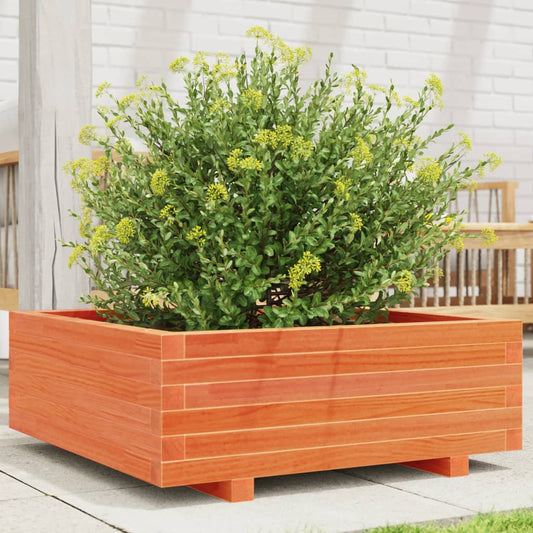 Garden Planter Wax Brown 70x70x26.5 cm Solid Wood Pine