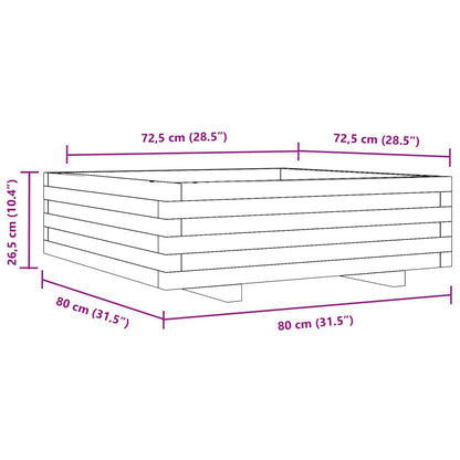 Garden Planter Wax Brown 80x80x26.5 cm Solid Wood Pine