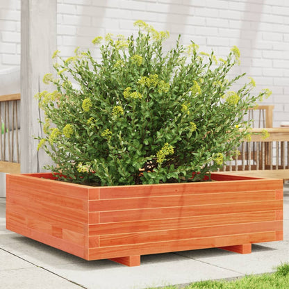 Garden Planter Wax Brown 80x80x26.5 cm Solid Wood Pine