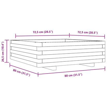 Garden Planter 80x80x26.5 cm Impregnated Wood Pine