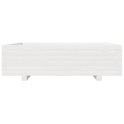 Garden Planter White 90x90x26.5 cm Solid Wood Pine