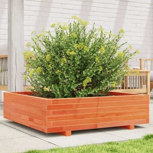 Garden Planter Wax Brown 90x90x26.5 cm Solid Wood Pine