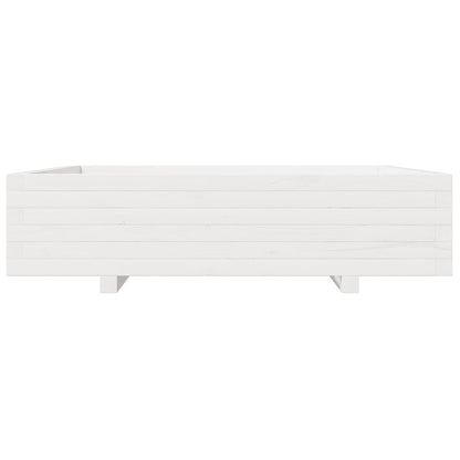 Garden Planter White 100x100x26.5 cm Solid Wood Pine