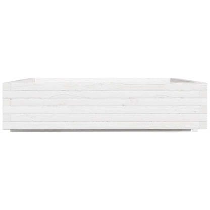 Garden Planter White 100x100x26.5 cm Solid Wood Pine