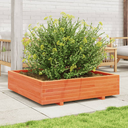 Garden Planter Wax Brown 100x100x26.5 cm Solid Wood Pine