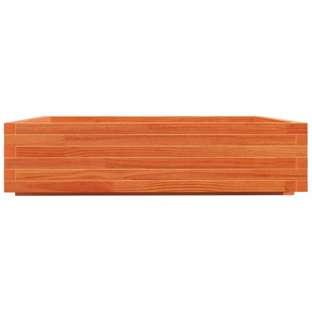 Garden Planter Wax Brown 100x100x26.5 cm Solid Wood Pine