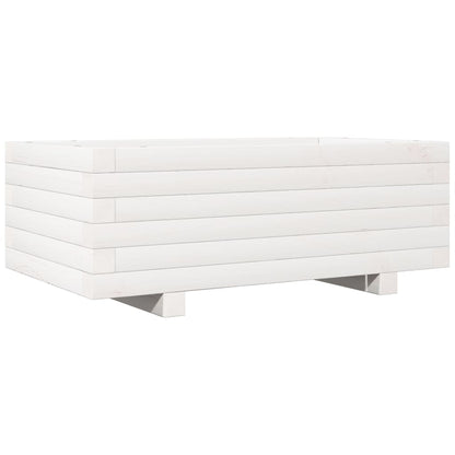 Garden Planter White 70x40x26.5 cm Solid Wood Pine