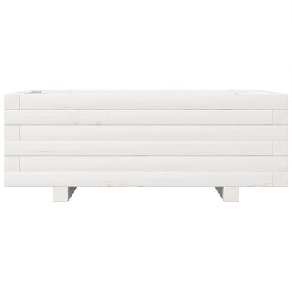 Garden Planter White 70x40x26.5 cm Solid Wood Pine