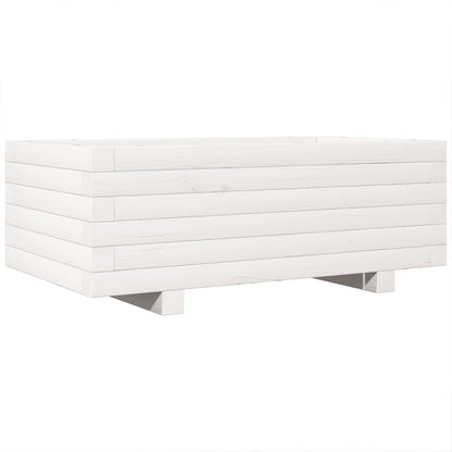 Garden Planter White 70x40x26.5 cm Solid Wood Pine