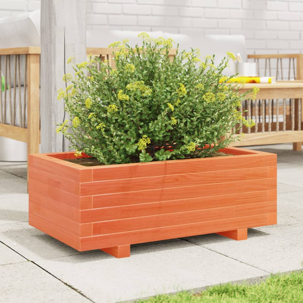 Garden Planter Wax Brown 70x40x26.5 cm Solid Wood Pine