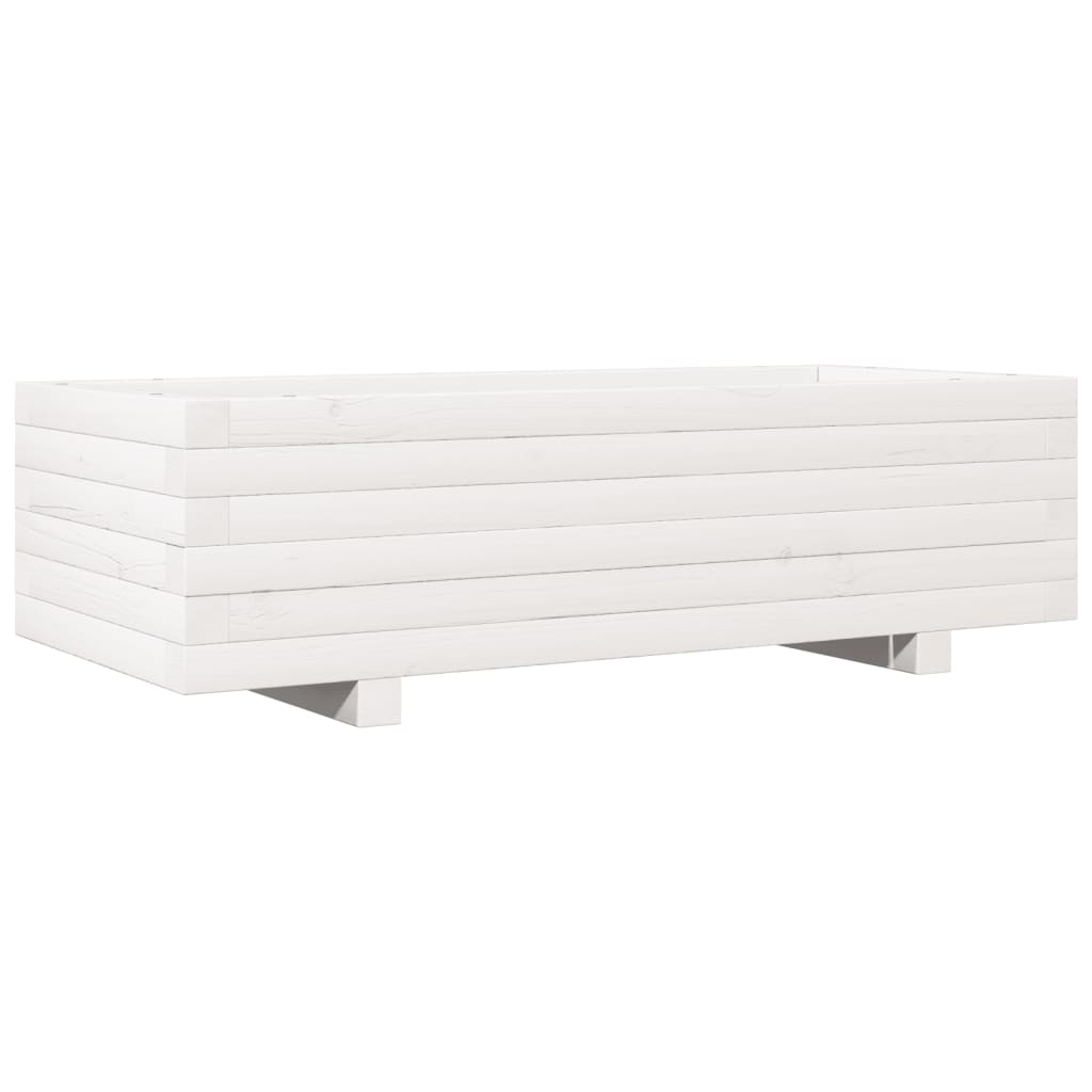 Garden Planter White 90x40x26.5 cm Solid Wood Pine