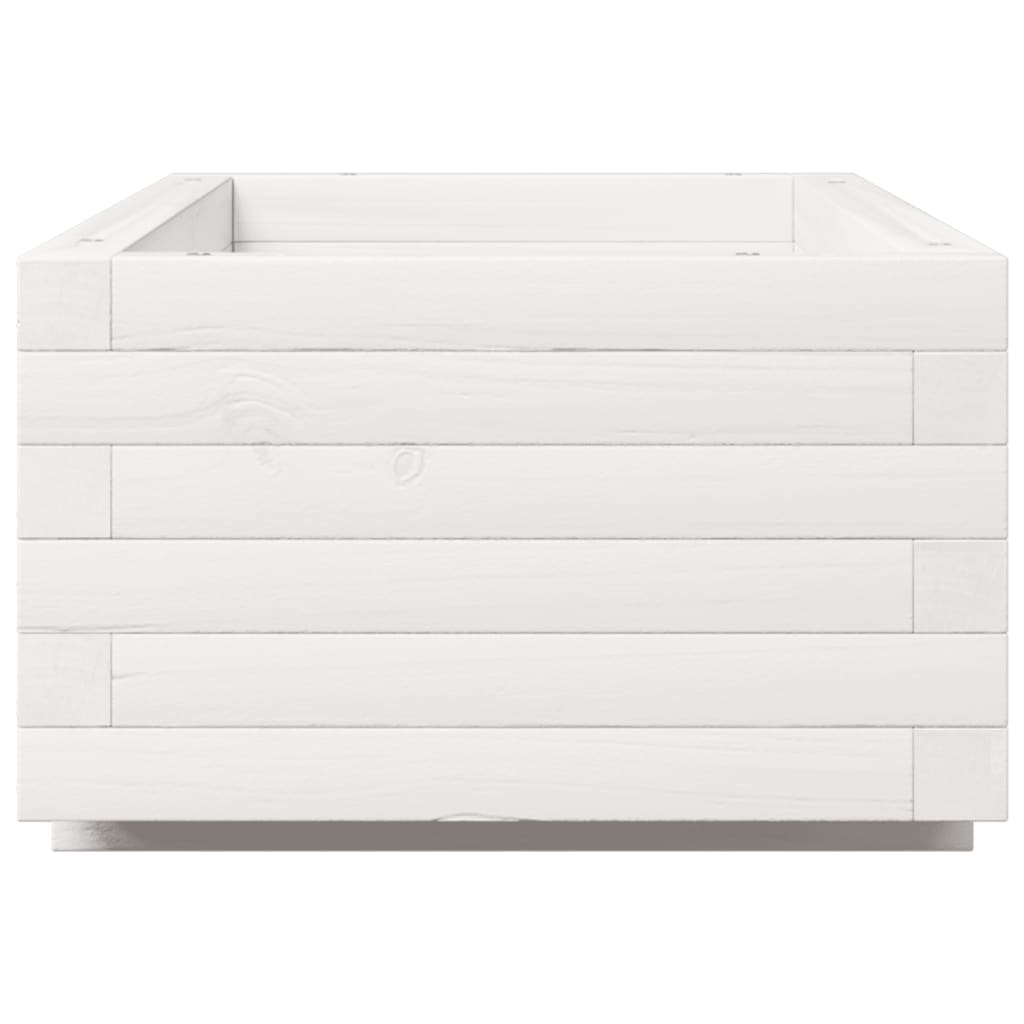 Garden Planter White 90x40x26.5 cm Solid Wood Pine