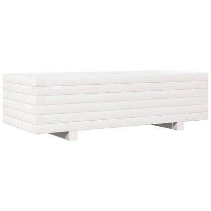 Garden Planter White 90x40x26.5 cm Solid Wood Pine