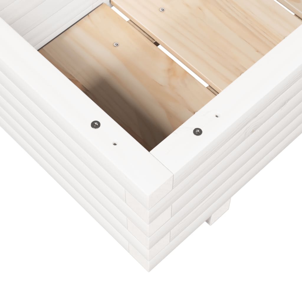 Garden Planter White 90x40x26.5 cm Solid Wood Pine