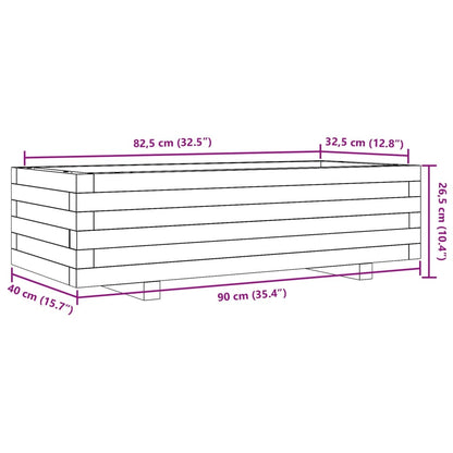 Garden Planter White 90x40x26.5 cm Solid Wood Pine