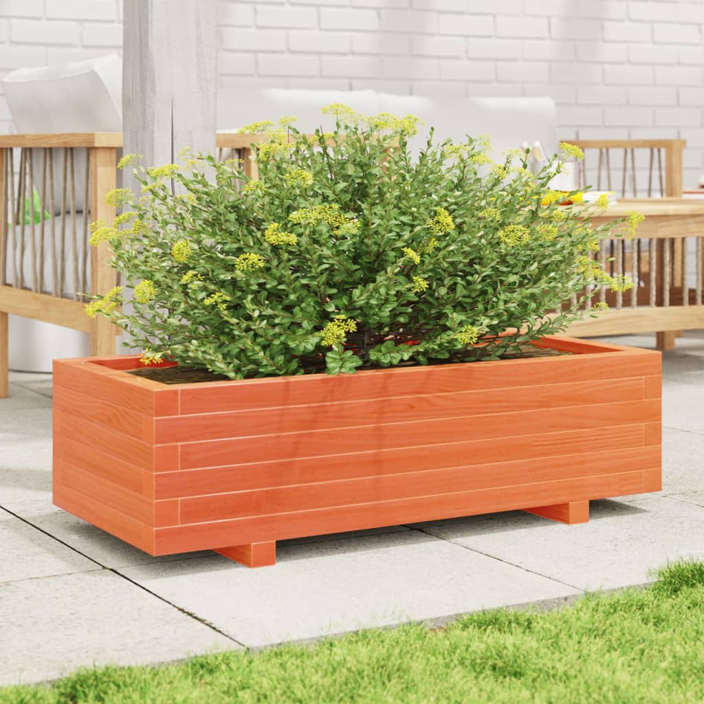 Garden Planter Wax Brown 90x40x26.5 cm Solid Wood Pine