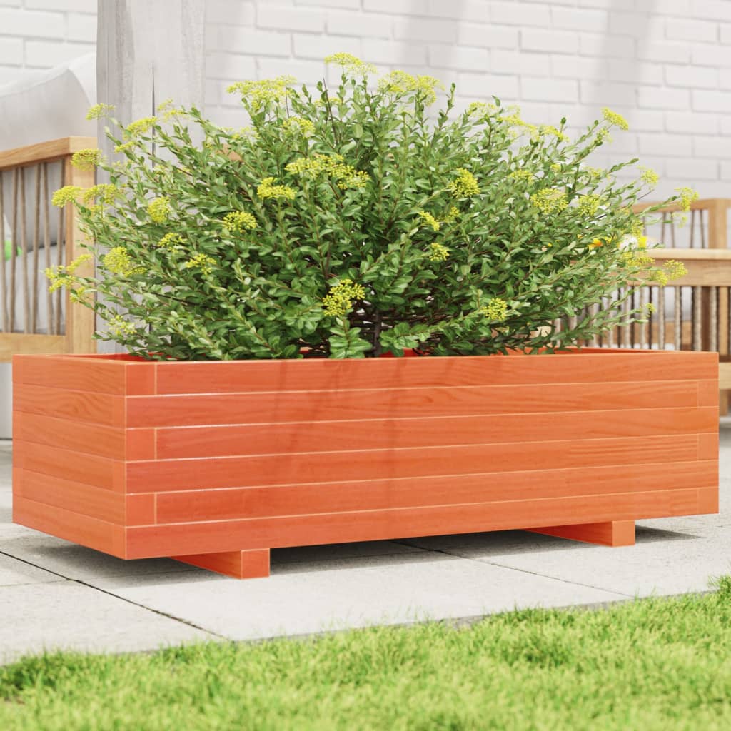 Garden Planter Wax Brown 90x40x26.5 cm Solid Wood Pine