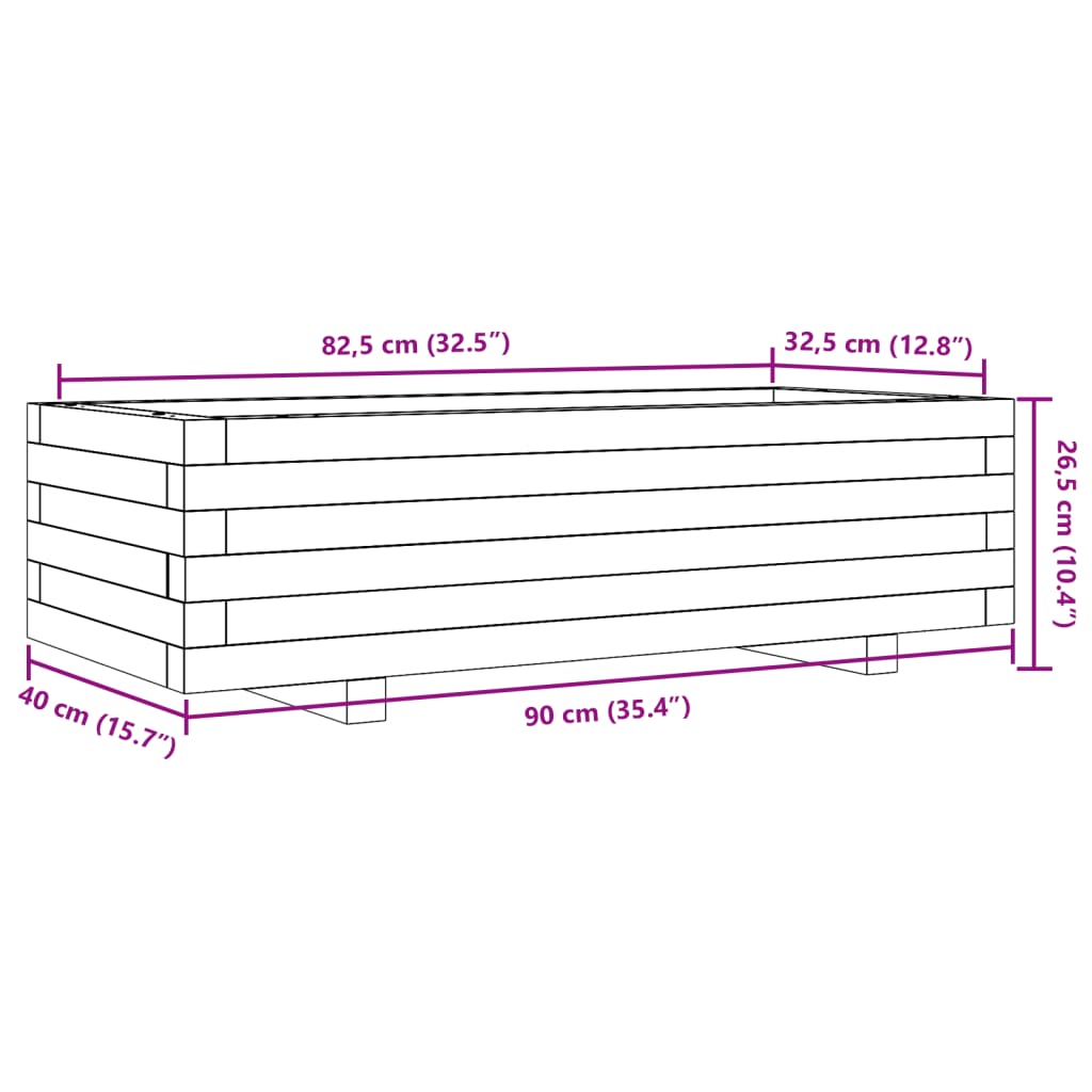 Garden Planter 90x40x26.5 cm Impregnated Wood Pine