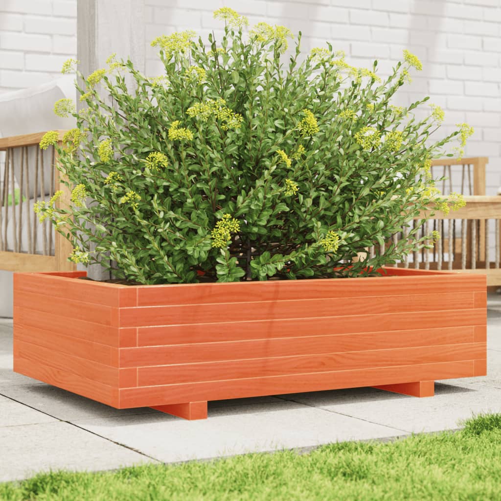 Garden Planter Wax Brown 90x60x26.5 cm Solid Wood Pine