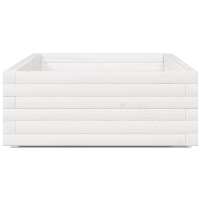 Garden Planter White 110x60x26.5 cm Solid Wood Pine