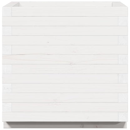 Garden Planter White 50x50x49.5 cm Solid Wood Pine