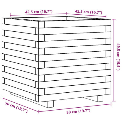 Garden Planter White 50x50x49.5 cm Solid Wood Pine