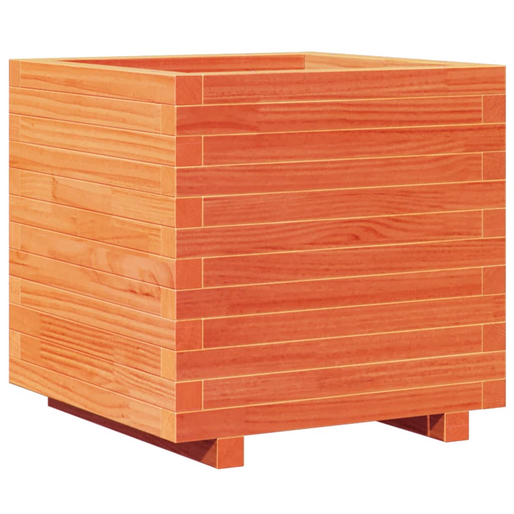 Garden Planter Wax Brown 50x50x49.5 cm Solid Wood Pine