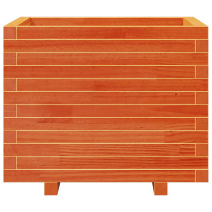 Garden Planter Wax Brown 60x60x49.5 cm Solid Wood Pine