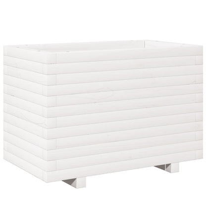 Garden Planter White 70x40x49.5 cm Solid Wood Pine