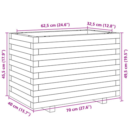 Garden Planter White 70x40x49.5 cm Solid Wood Pine