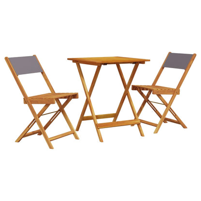 3 Piece Bistro Set Anthracite Fabric and Solid Wood