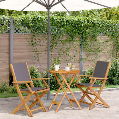 3 Piece Bistro Set Anthracite Fabric and Solid Wood