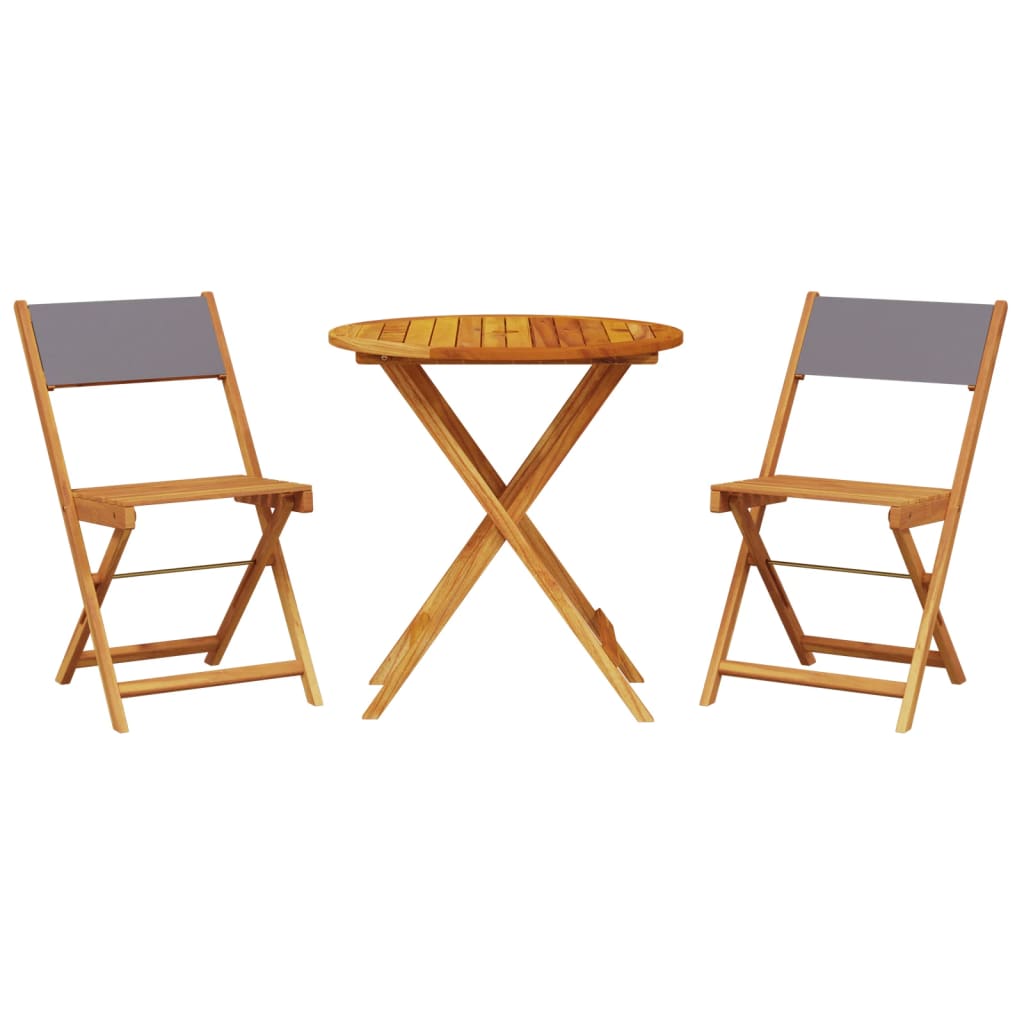 3 Piece Bistro Set Anthracite Fabric and Solid Wood