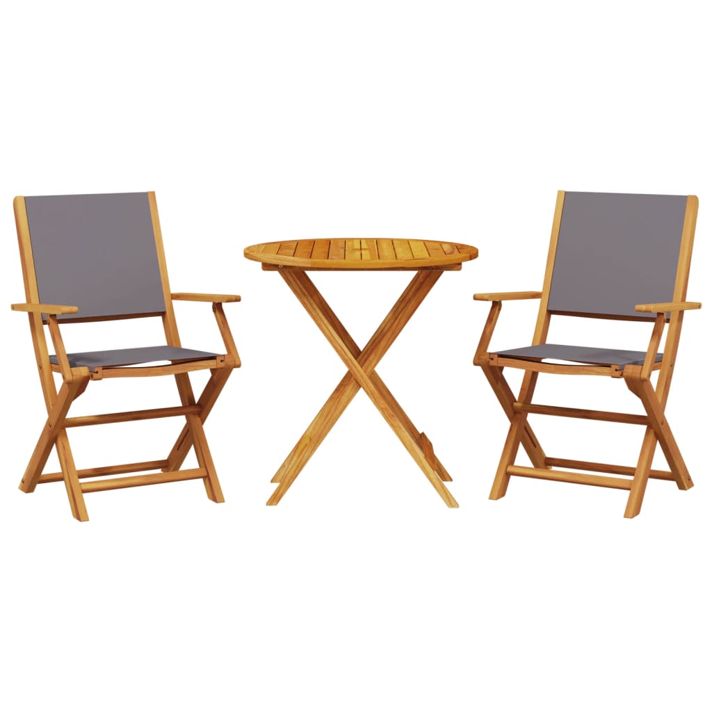 3 Piece Bistro Set Anthracite Fabric and Solid Wood