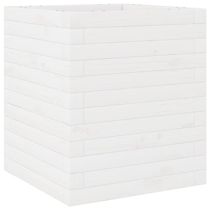 Garden Planter White 40x40x46 cm Solid Wood Pine