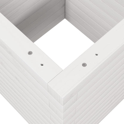Garden Planter White 40x40x46 cm Solid Wood Pine