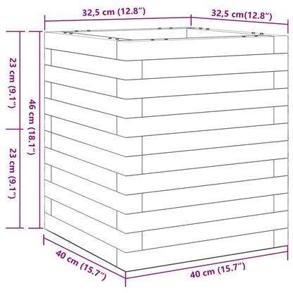 Garden Planter White 40x40x46 cm Solid Wood Pine