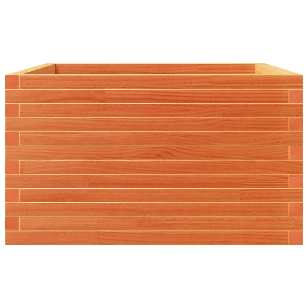 Garden Planter Wax Brown 80x80x46 cm Solid Wood Pine